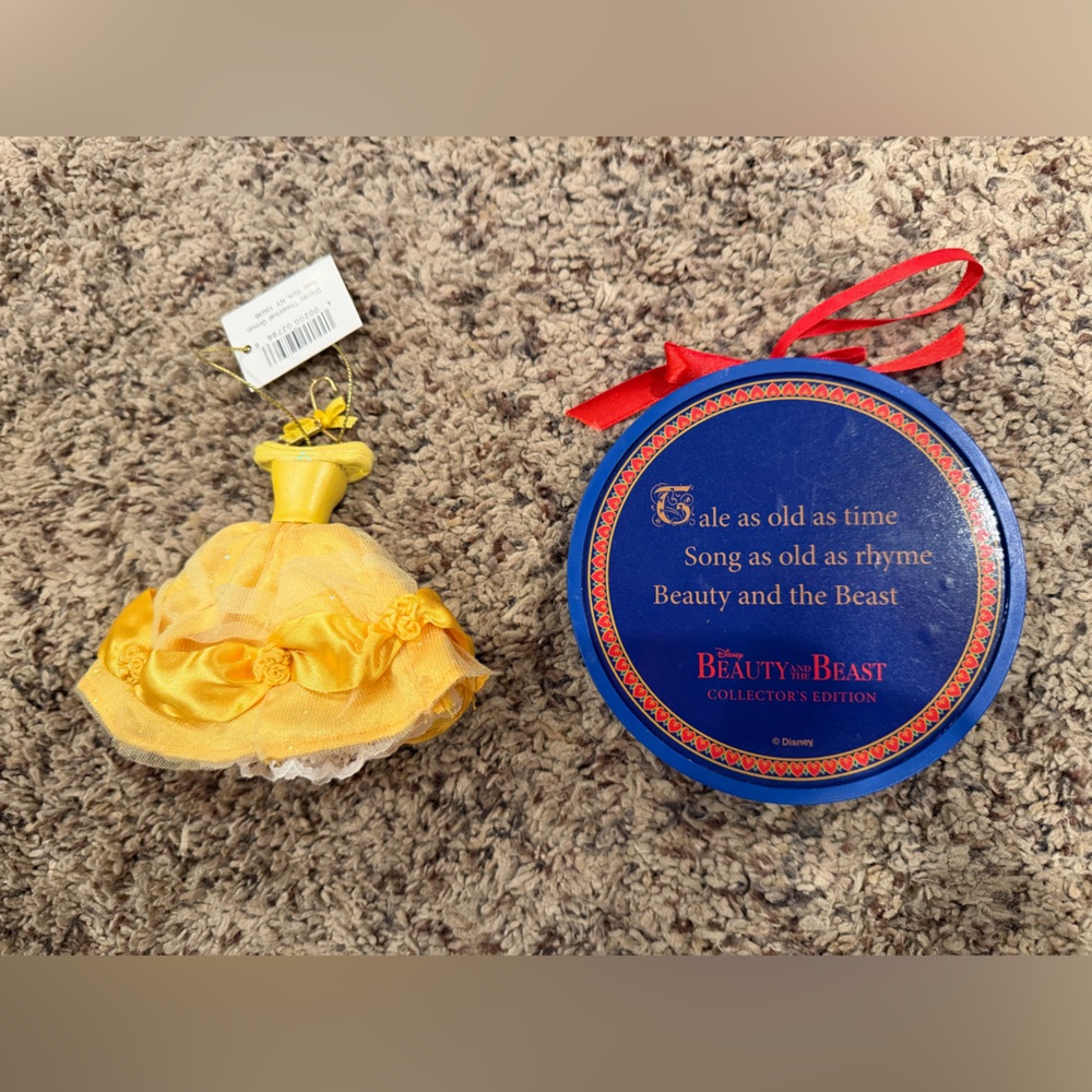 Disney Beauty and the Beast Yellow Dress Ornament with Blue Collector's Ornament - Picture 2 of 2